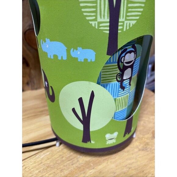 Circo "Wild Safari Collection" Table Lamp Dual Layer Shade Monkeys Elephant - Picture 8 of 11